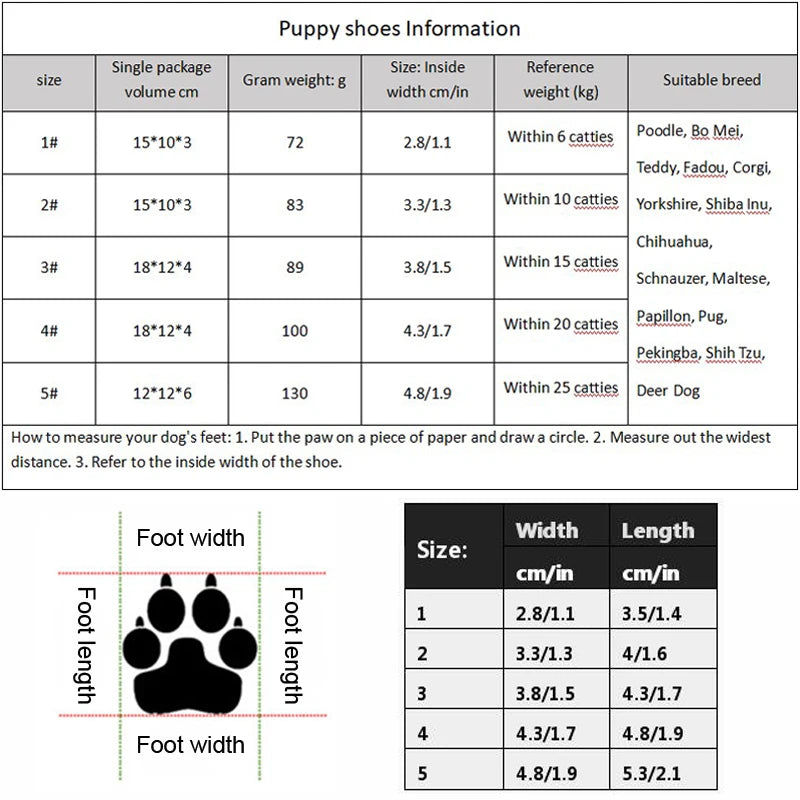 Dog Shoes Non-Slip Soles Thick Plush Protection Paw Pet Shoes