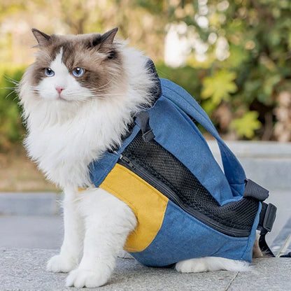 Portable Cat Carrying Bag – Stylish Canvas Backpack for Kittens & Cats