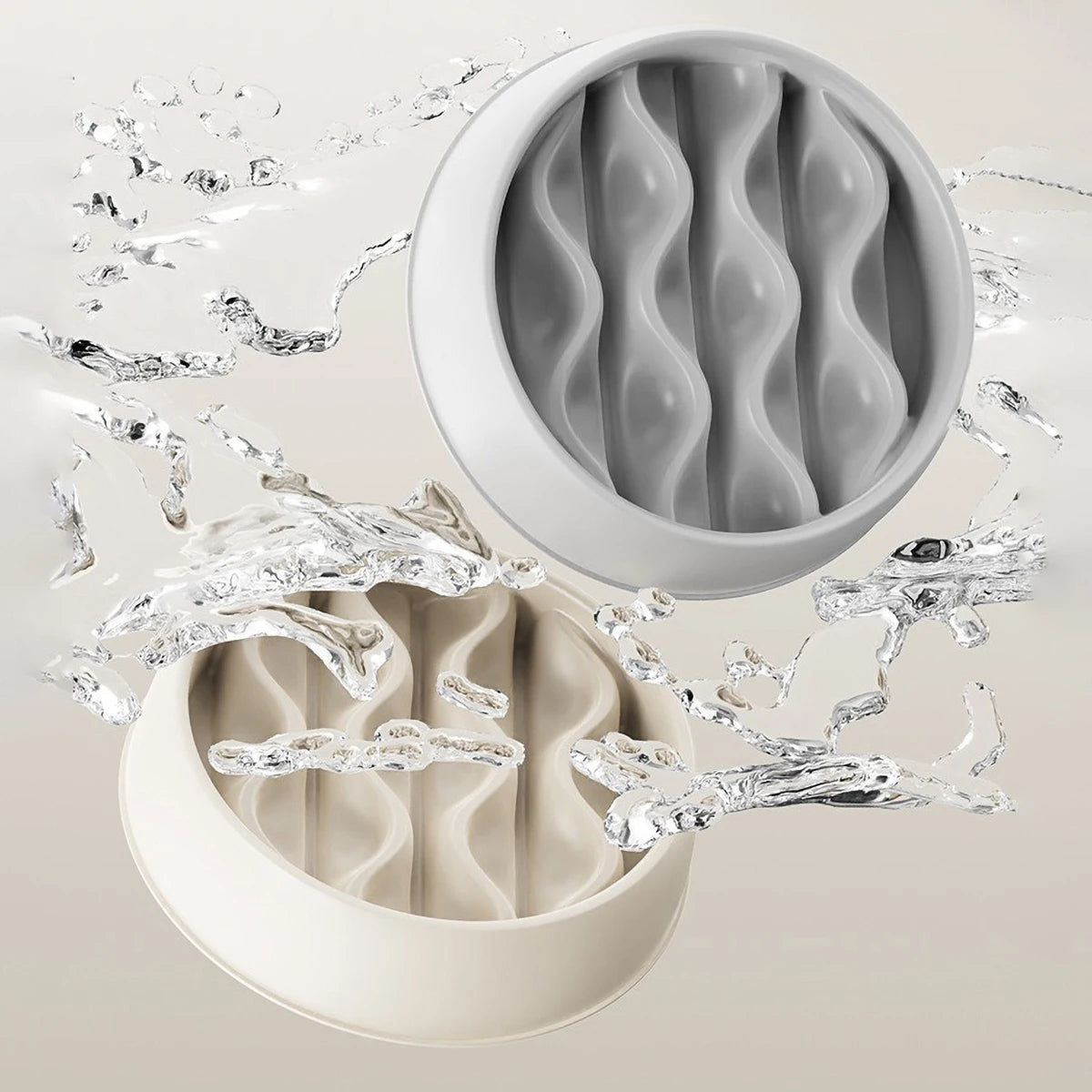 Pet Slow Feeding Bowl – Wavy Design, Dual-Purpose for Cats & Dogs