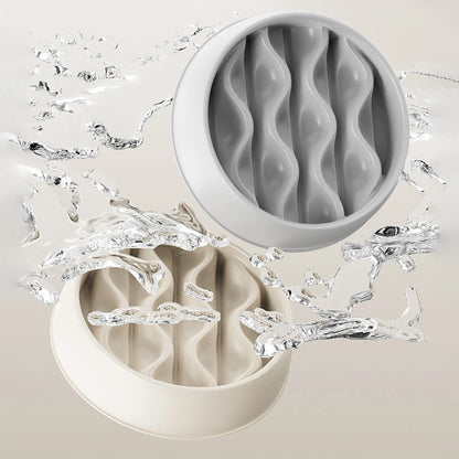 Pet Slow Feeding Bowl – Wavy Design, Dual-Purpose for Cats & Dogs
