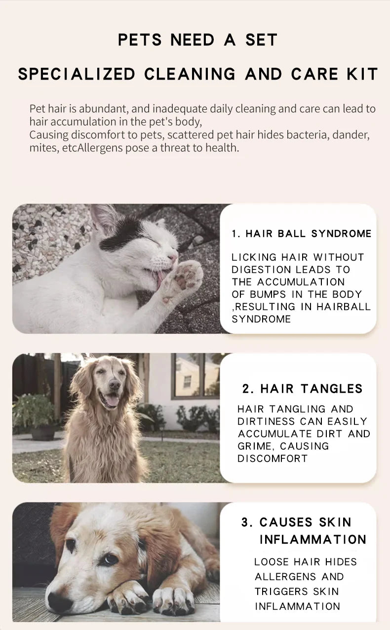 Pet Hair Dryer Blowing Comb – Strong Wind Grooming Brush with Cool Air for Dogs & Cats