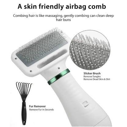 Pet Hair Dryer Brush – Portable Dog & Cat Grooming Comb