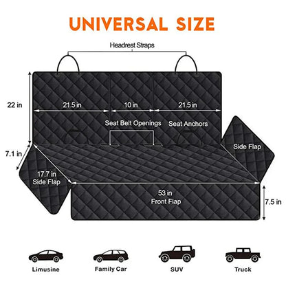 Dog Car Seat Cover for Cars Trucks SUVs  and Other Universal Pet Rear Seat Covers Specifically for Pets