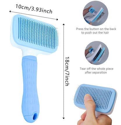 Dog & Cat Hair Remover Brush – Grooming & Bath Comb for Long Hair Pets