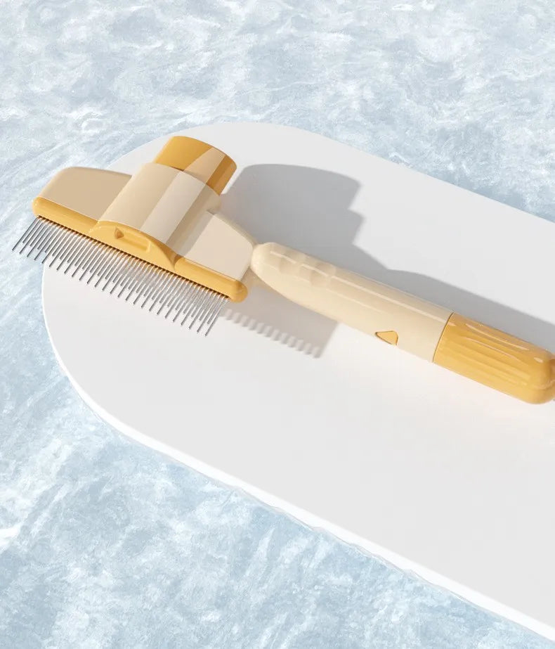 Dog & Cat Grooming Comb – Self-Cleaning Pet Hair Remover Brush with Massage Function