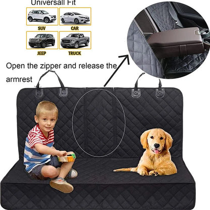 Dog Car Seat Cover for Cars Trucks SUVs  and Other Universal Pet Rear Seat Covers Specifically for Pets