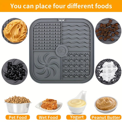 Silicone Slow Feeder Mat for Dogs – Lick Pad & Bathing Distraction Plate