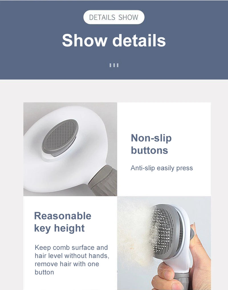 Dog & Cat Hair Remover Brush – Grooming & Bath Comb for Long Hair Pets