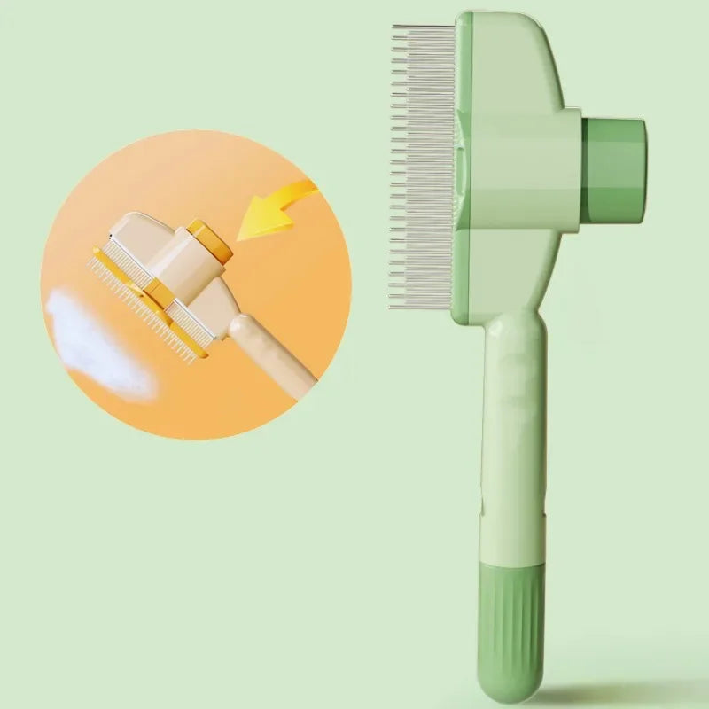 Dog & Cat Grooming Comb – Self-Cleaning Pet Hair Remover Brush with Massage Function