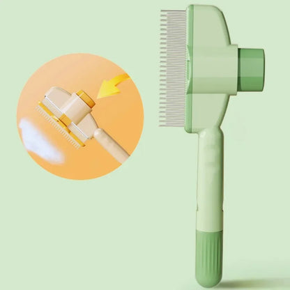 Dog & Cat Grooming Comb – Self-Cleaning Pet Hair Remover Brush with Massage Function
