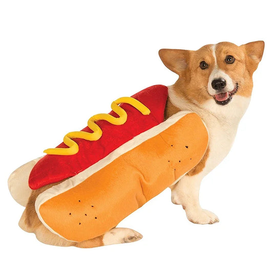 Funny Halloween Dog Costumes Hot Dog Shaped Dachshund Sausage