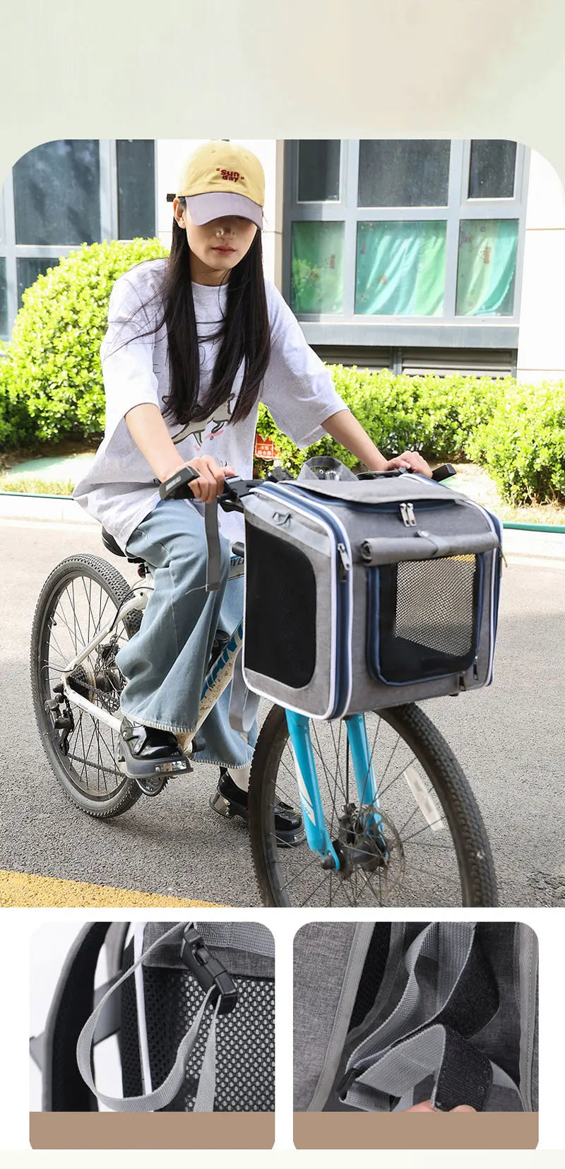 Outdoor Pet Travel Bag – Cat & Dog Carrier for Bike Rides