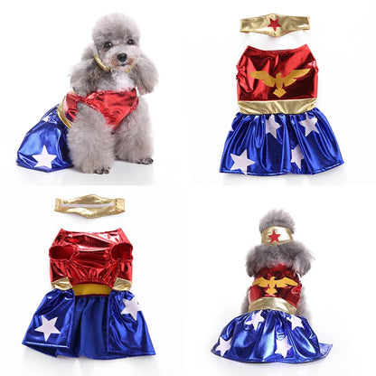 Pet Dog Dress Halloween Super Claw Skirt