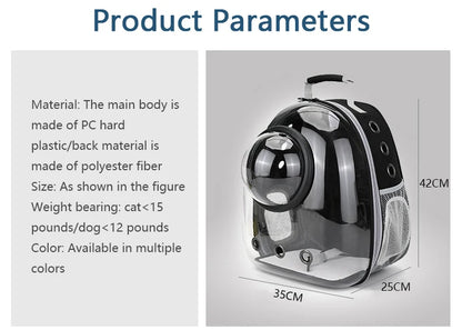 Breathable Space Backpack | Portable Pet Carrier for Cats & Puppies