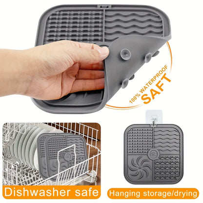 Silicone Slow Feeder Mat for Dogs – Lick Pad & Bathing Distraction Plate