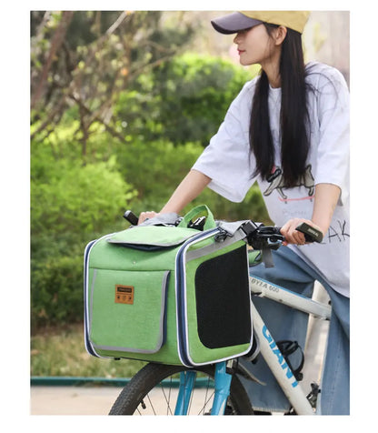 Outdoor Pet Travel Bag – Cat & Dog Carrier for Bike Rides