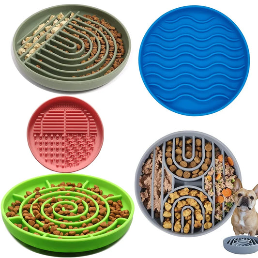 Slow Feeder Silicone Bowl for Puppies & Kittens – Anti-Slip