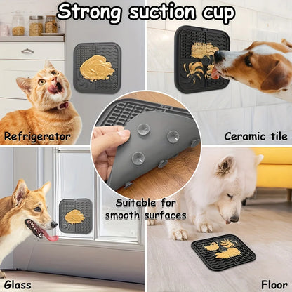 Silicone Slow Feeder Mat for Dogs – Lick Pad & Bathing Distraction Plate