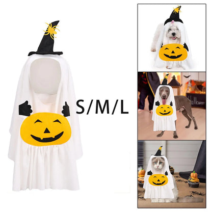 Halloween Ghost Pumpkin Dog Costume