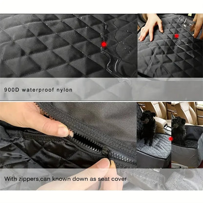 Quilted Waterproof Dog Car Seat Cover – Anti-Slip Fabric Protector for Cars, Trucks & SUVs