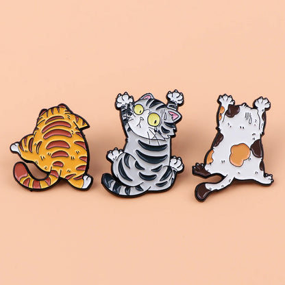 Cute Cat Enamel Pin Kawaii Animal Brooch Pines Lapel Pins Badge on Backpack Clothing Accessories Fashion Jewelry Christmas Gifts