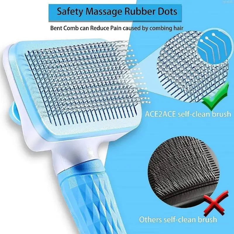 Dog & Cat Hair Remover Brush – Grooming & Bath Comb for Long Hair Pets