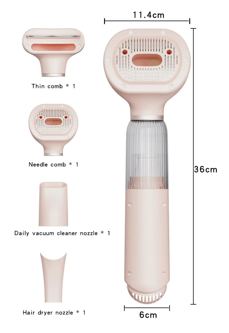 Pet Hair Dryer Blowing Comb – Strong Wind Grooming Brush with Cool Air for Dogs & Cats