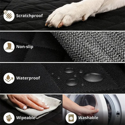 Quilted Waterproof Dog Car Seat Cover – Anti-Slip Fabric Protector for Cars, Trucks & SUVs