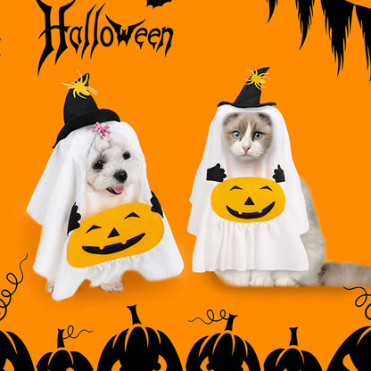 Halloween Ghost Pumpkin Dog Costume