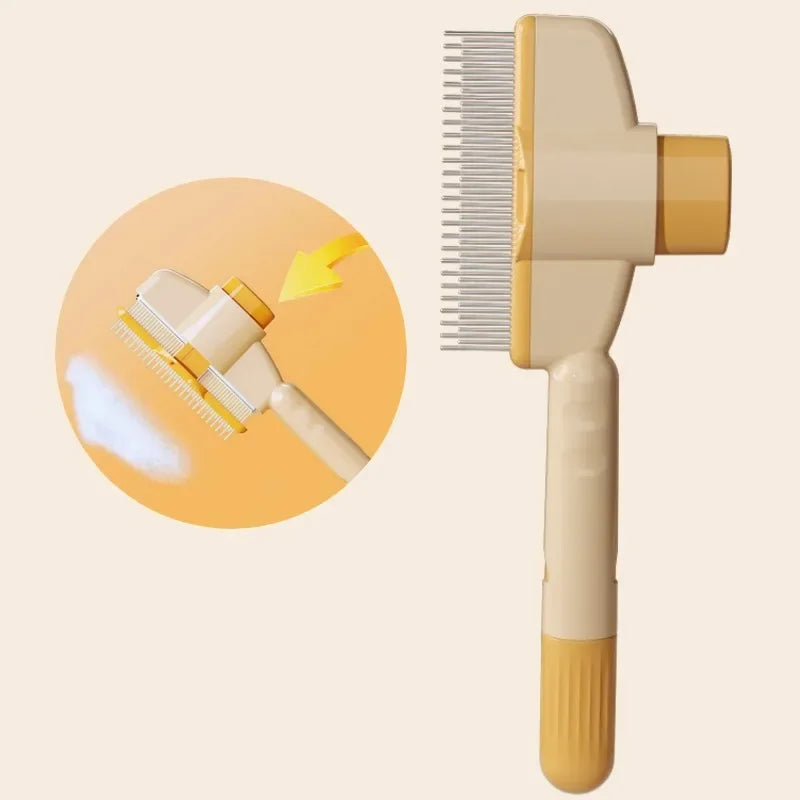 Dog & Cat Grooming Comb – Self-Cleaning Pet Hair Remover Brush with Massage Function