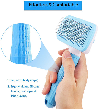 Dog & Cat Hair Remover Brush – Grooming & Bath Comb for Long Hair Pets