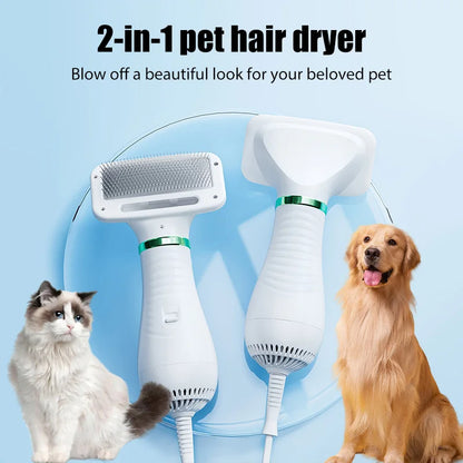 Pet Hair Dryer Brush – Portable Dog & Cat Grooming Comb