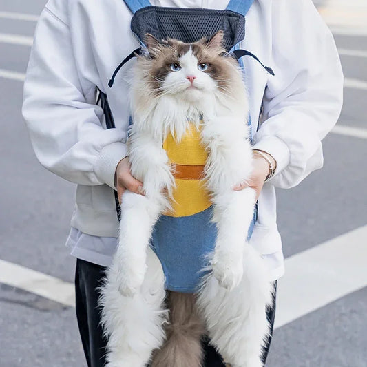 Portable Cat Carrying Bag – Stylish Canvas Backpack for Kittens & Cats