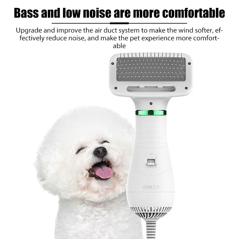 Pet Hair Dryer Brush – Portable Dog & Cat Grooming Comb