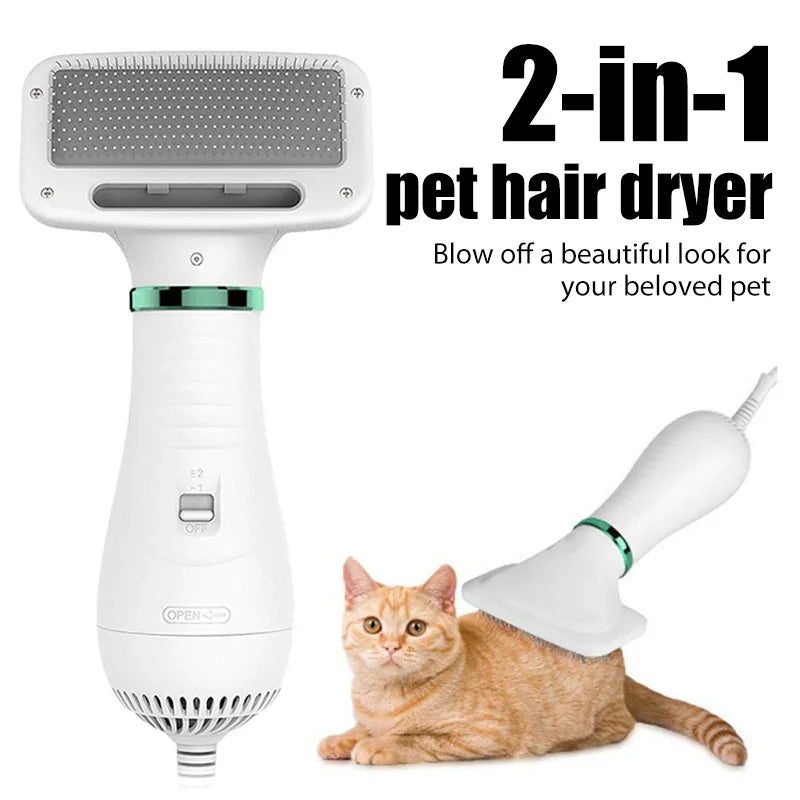 Pet Hair Dryer Brush – Portable Dog & Cat Grooming Comb