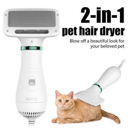Pet Hair Dryer Brush – Portable Dog & Cat Grooming Comb