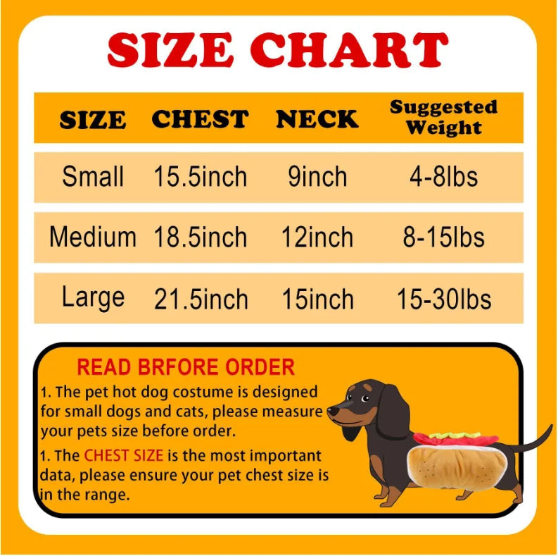 Funny Halloween Dog Costumes Hot Dog Shaped Dachshund Sausage