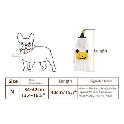Halloween Ghost Pumpkin Dog Costume