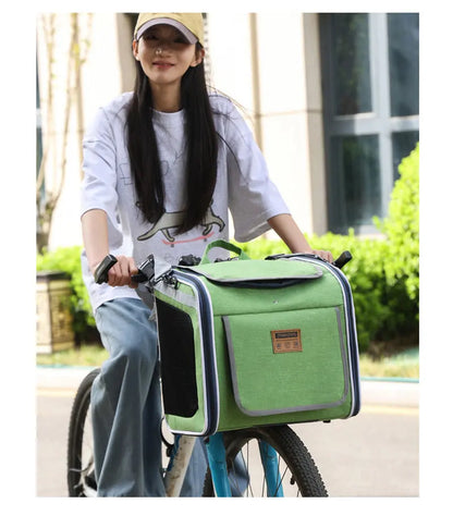Outdoor Pet Travel Bag – Cat & Dog Carrier for Bike Rides