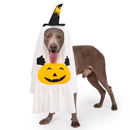 Halloween Ghost Pumpkin Dog Costume