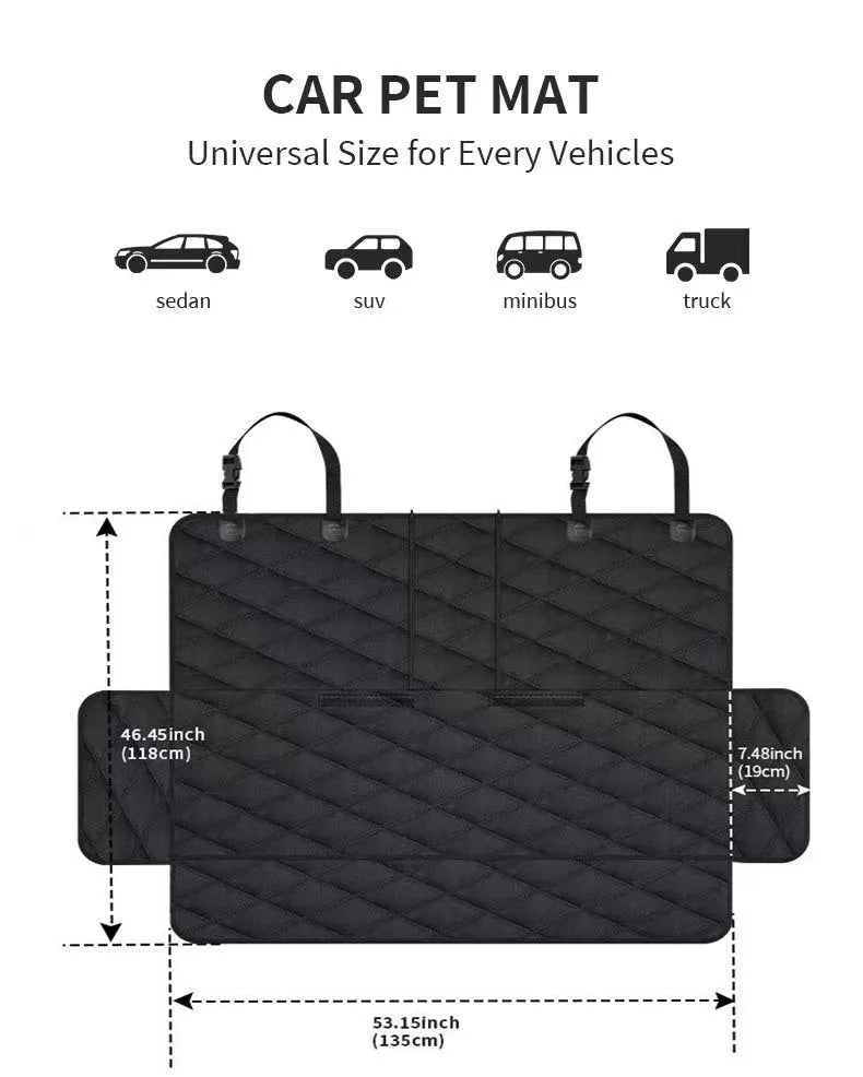 Dog Car Seat Cover for Cars Trucks SUVs  and Other Universal Pet Rear Seat Covers Specifically for Pets
