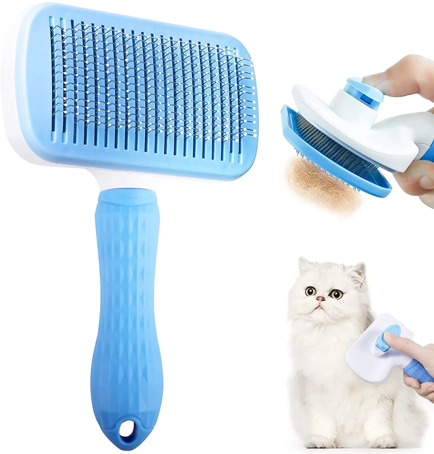 Dog & Cat Hair Remover Brush – Grooming & Bath Comb for Long Hair Pets