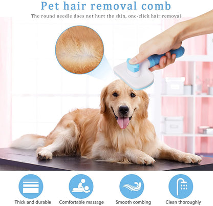 Dog & Cat Hair Remover Brush – Grooming & Bath Comb for Long Hair Pets