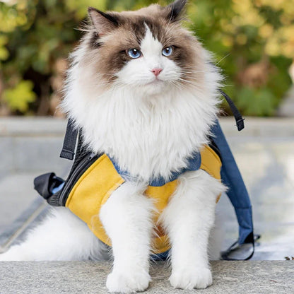Portable Cat Carrying Bag – Stylish Canvas Backpack for Kittens & Cats