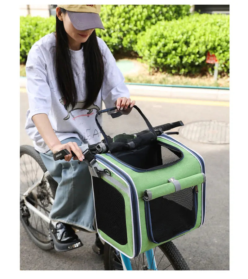 Outdoor Pet Travel Bag – Cat & Dog Carrier for Bike Rides