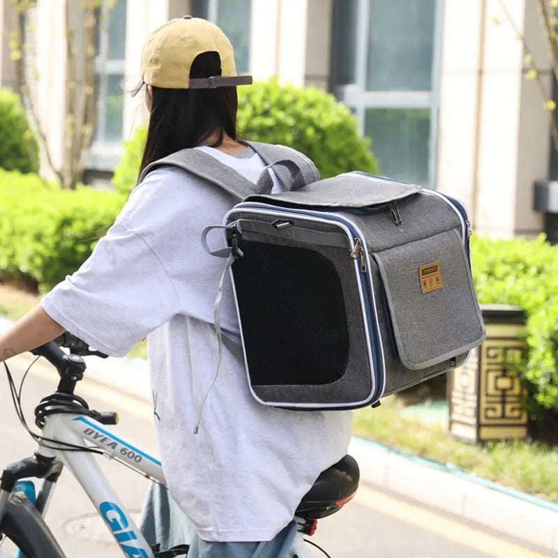Outdoor Pet Travel Bag – Cat & Dog Carrier for Bike Rides