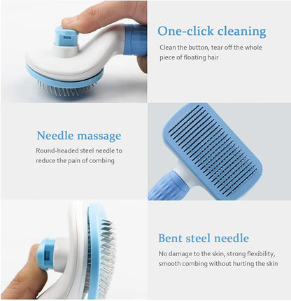 Dog & Cat Hair Remover Brush – Grooming & Bath Comb for Long Hair Pets