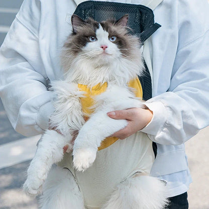 Portable Cat Carrying Bag – Stylish Canvas Backpack for Kittens & Cats
