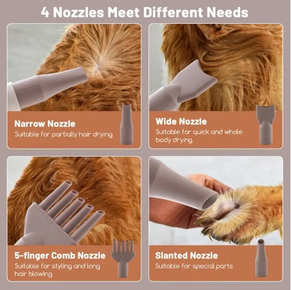 Dog Cat Hair Blower With Negative Ion Function And Adjustable Temperature