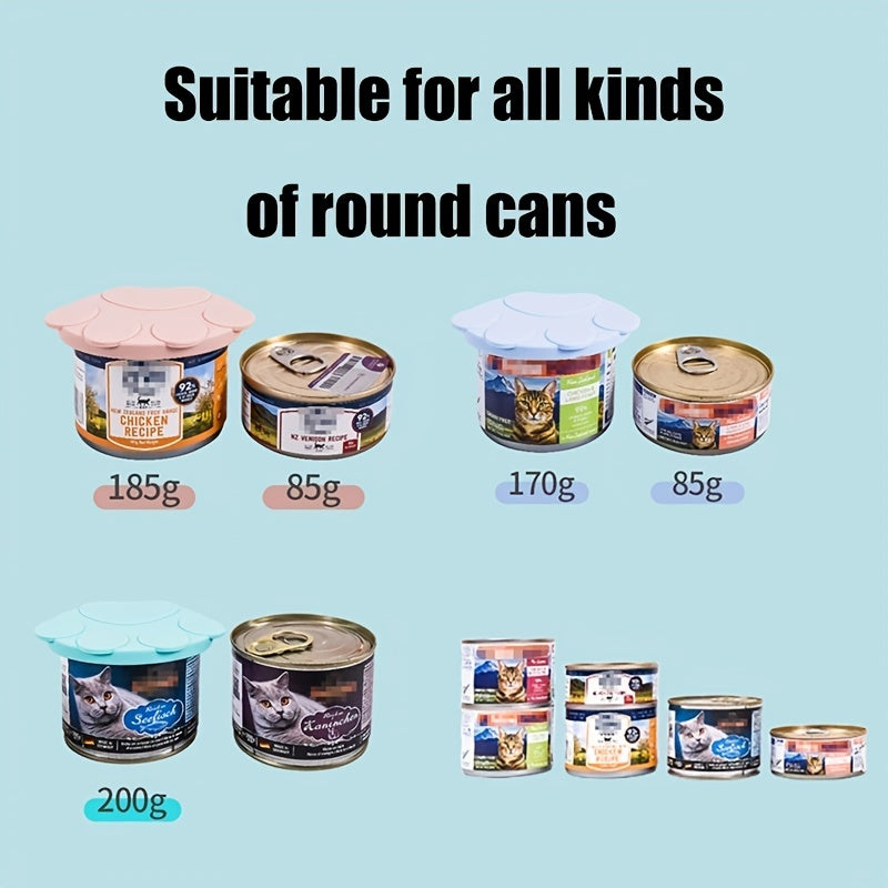 Silicone Pet Food Can Lid with Adorable Cat Paw Design - Reusable, Airtight Seal for Freshness - Ideal for Cat & Dog Food Storage, Silicone Food Storage